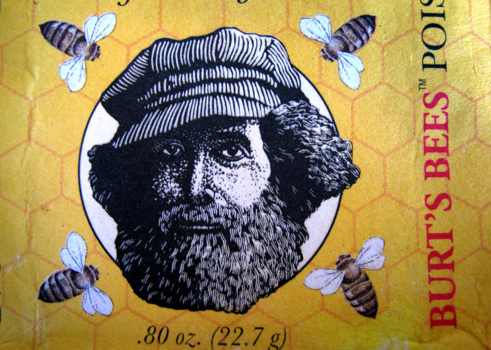 This photo taken on Friday, May 23, 2014, shows a wrapper from a package of Burt's Bees soap features an image of Burt Shavitz, the Burt behind Burt's Bees. Shavitz still lives in rural Maine after leaving the company that was later sold for millions by his former business partner, Roxanne Quimby.  (AP Photo/Robert F. Bukaty)
