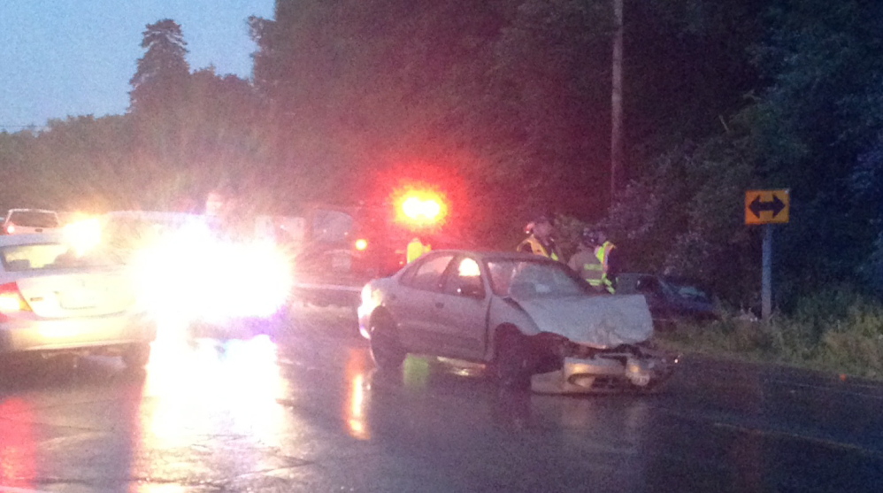 Two people were injured when a Pontiac and a Chevy Cavalier collided at the intersection of Middle Road and Route 139 in Fairfield Wednesday night.
