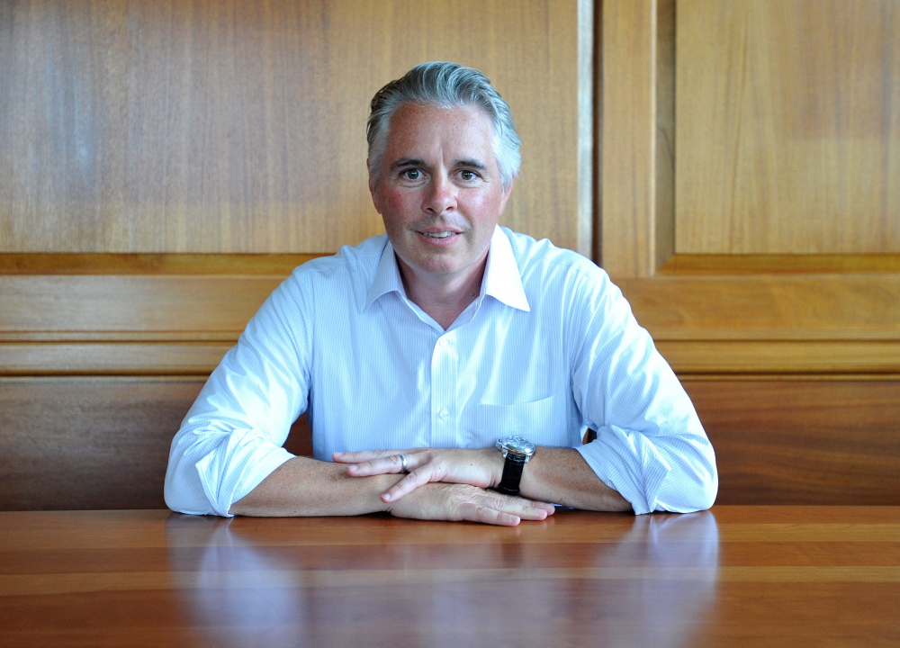 New Colby College President David Greene in his office at Colby College on Tuesday, July 1, 2014.