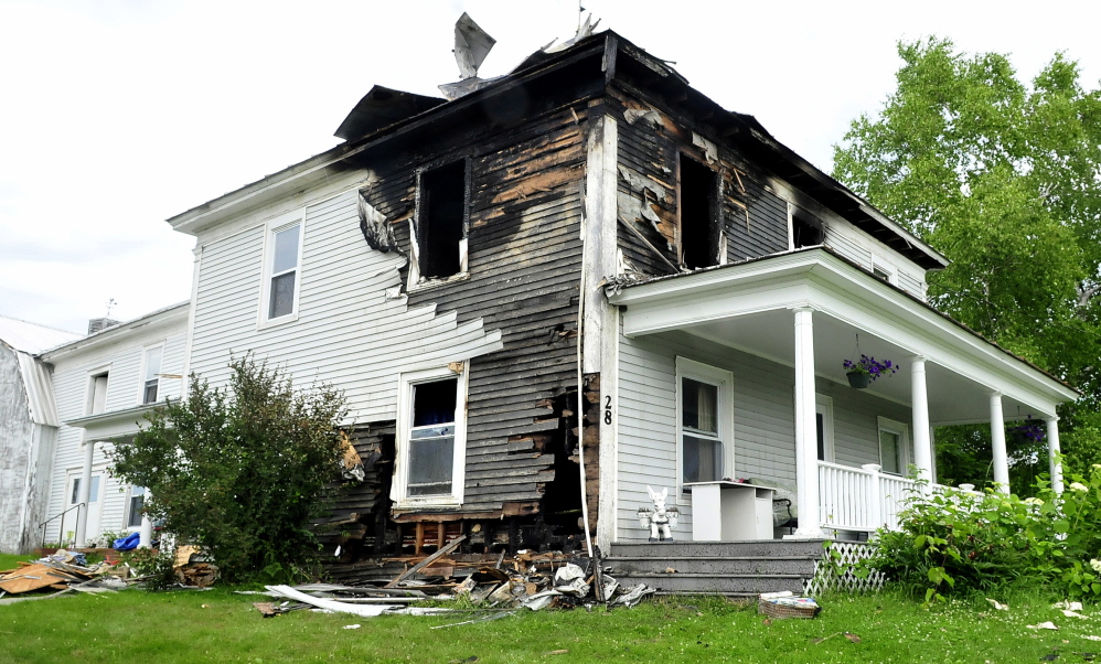 The Martha Walker home on Hilltop Road in Anson suffered serious damage from a fire on Sunday.