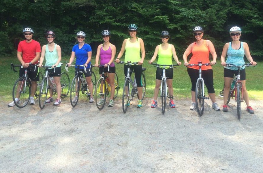 Contributed photo Training has begun for the 2nd Annual Lake George/Somerset Sports and Fitness Sprint Triathlon set for Sunday, Sept. 14. From left are Everett Flannery, Katie Flannery,  Angela McMahon, Mary Herrick, Jessica Ward, Sara McCabe, Lindsey lynch and Heather Mayo. For more information or to sign up for the event, visit <a href="www.lakegeorgessftriathlon.webs.com">www.lakegeorgessftriathlon.webs.com</a>/.