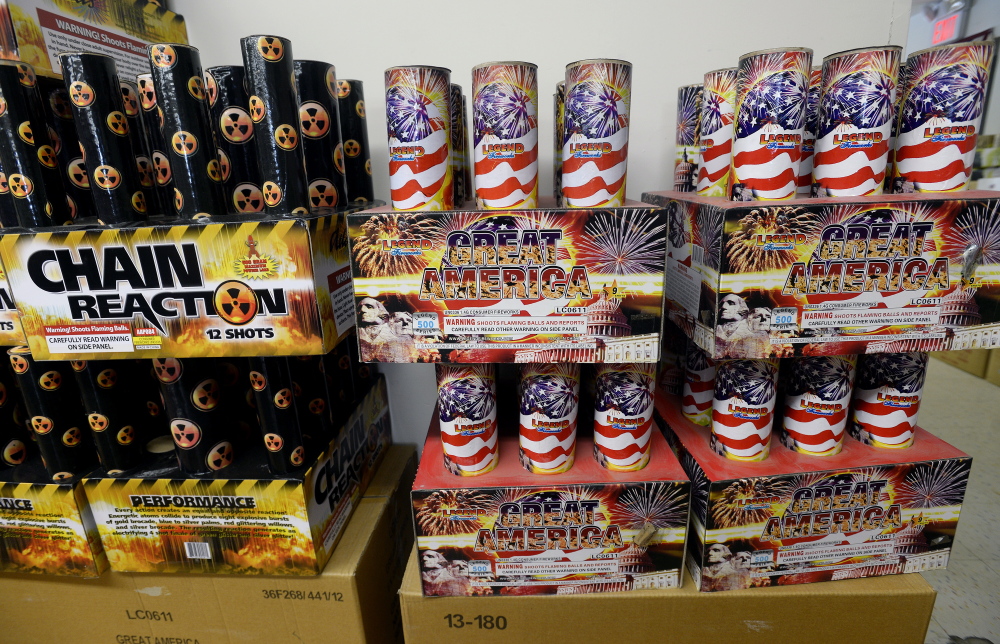 Consumer fireworks, like these, may be banned in Benton except on the Fourth of July. Resident vote at a special town meeting next month.