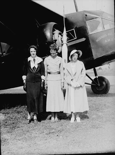 Photo courtesy of Maine State Museum
Amelia Earhart at the airport in Augusta in 1934.