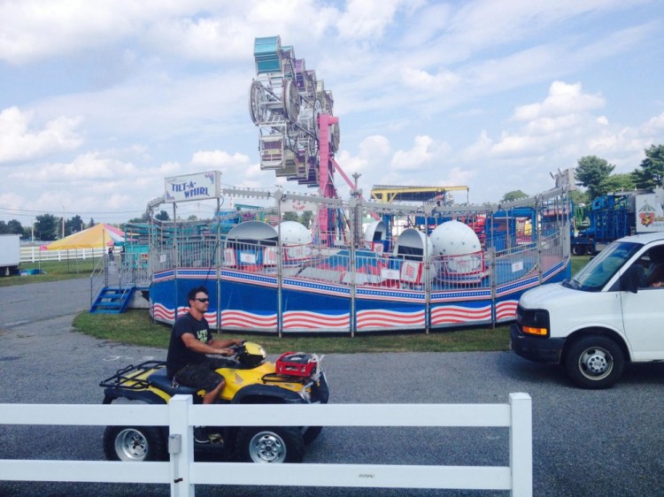 The Skowhegan State Fair midway was taking shape Monday with rides and food booths being readied for the 196th fair, which opens Thursday.