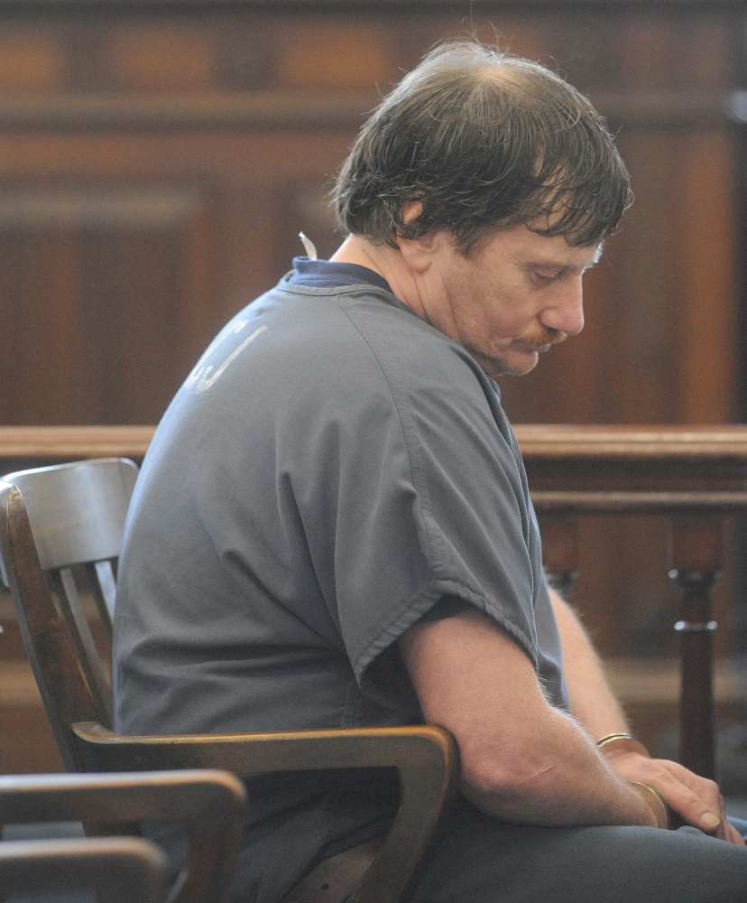 Timothy Hayes appears in Somerset County Superior Court in Skowhegan on Tuesday. He was sentenced to 20 years on charges of gross sexual assault and unlawful sexual contact.