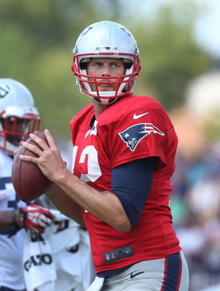 New England Patriots quarterback Tom Brady gets set to pass during a scrimmage with Washington on Tuesday in Richmond, Va.