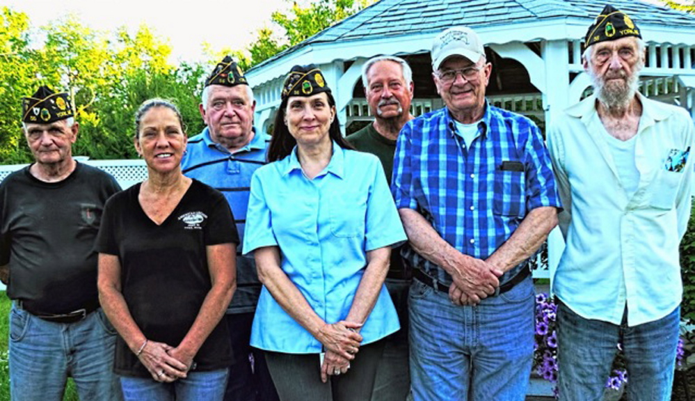 York American Legion Post 56 members, from left: Jim Fitzpatrick, Kandace Minihane, Bill Hallisey, Cmdr. Robin Greene, Chuck Arboch, Pete Doe and Robert Seeley.