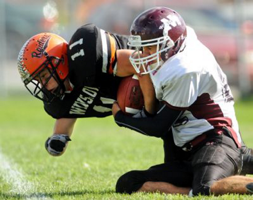 File photo 
 Former Winslow fullback John McCabe has slowly worked his way up the University of Maine depth chart. McCabe could see playing time this season.