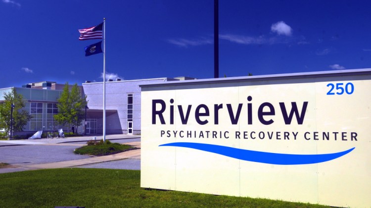 The new sign reading Riverview Psychiatric Recovery Center is seen in front of the Riverview Psychiatric Center in Augusta.