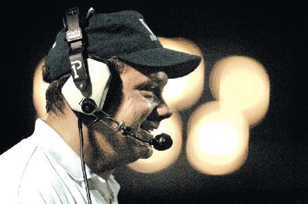 Dave St. Hilaire, a Winthrop/Monmouth linebackers/receivers coach, has been promoted to head football coach to replace Joel Stoneton, above, who was named Winthrop athletic director in July.