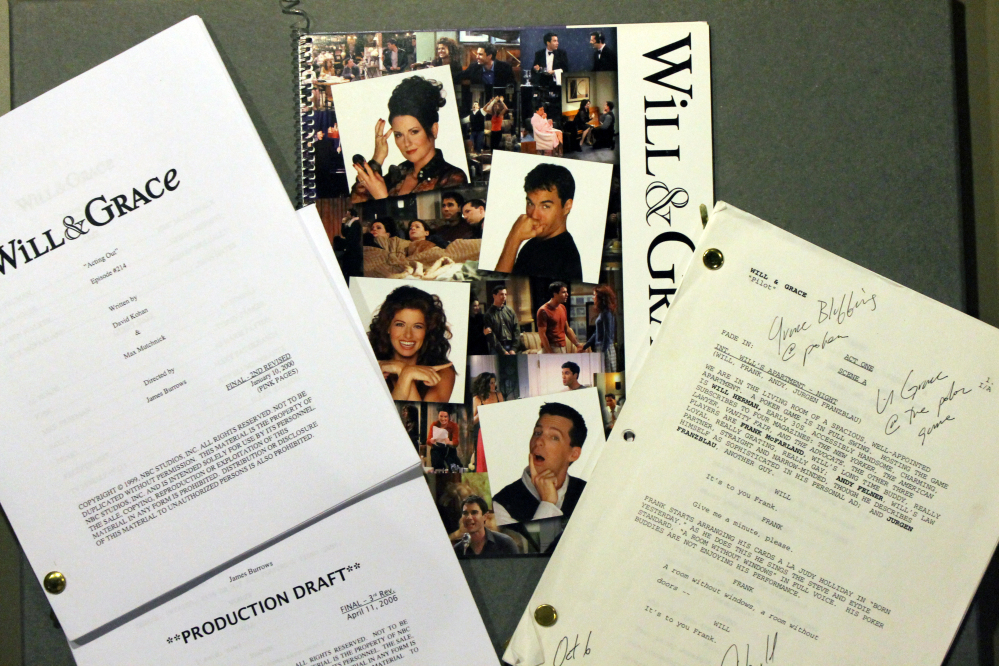 The Associated Press/Smithsonian National Museum of American History
Production scripts and press materials from NBC’s “Will & Grace” TV sitcom, which ran 2000-2006, are among the items related to LGBT history being collected by the Smithsonian.