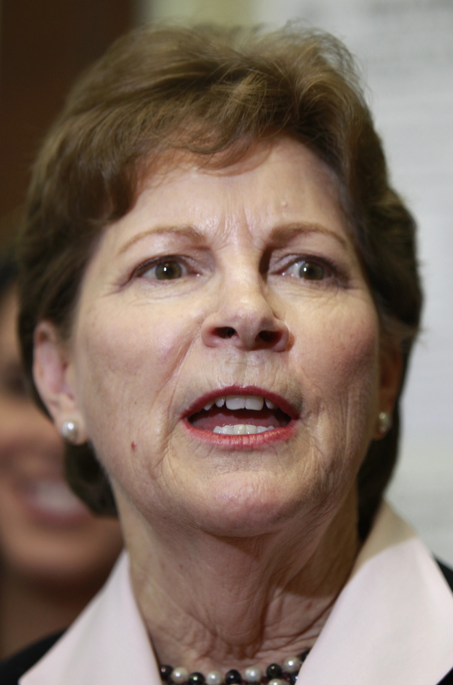 U.S. Sen. Jeanne Shaheen D-N.H. talks about her plans if she wins re-election after filing her campaign paperwork to seek re-election at the Secretary of State’s office in Concord, N.H.