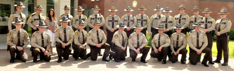 Ten officers each from Somerset County and Franklin County sheriff offices took part in a double swearing-in ceremony at the Somerset County Sheriff’s Office in East Madison on Thursday.