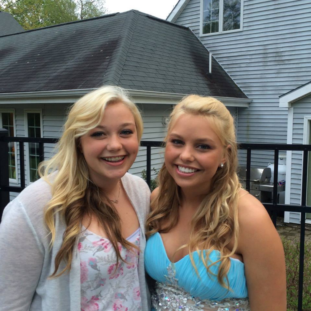 Haley Stoneton, left, Kelsey’s 14-year-old sister, starts high school this year, realizing there will be good days and bad days ahead in a place her sister filled with memories for others.