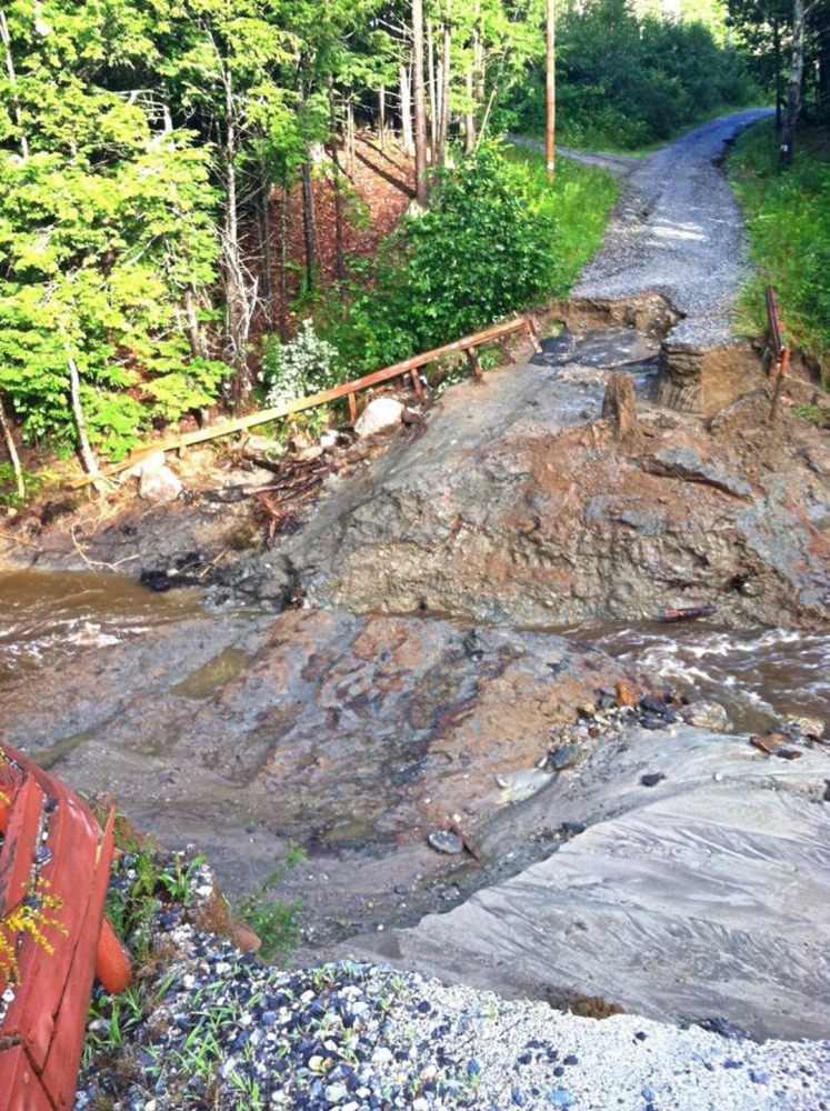 Turkey Ridge Lane was washed out after heavy rain in Freeport.