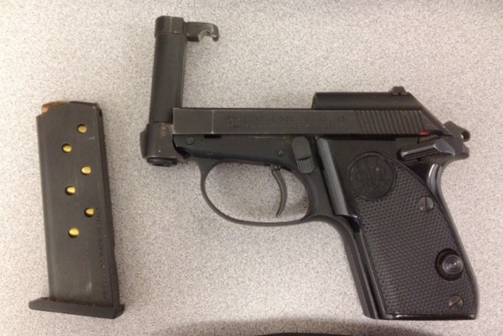 Screeners for the Transportation Security Administration found this .32-caliber Beretta handgun in a man’s carry-on luggage Thursday at the Portland International Jetport. The man was booked to fly to Hartsfield-Jackson Atlanta International Airport.