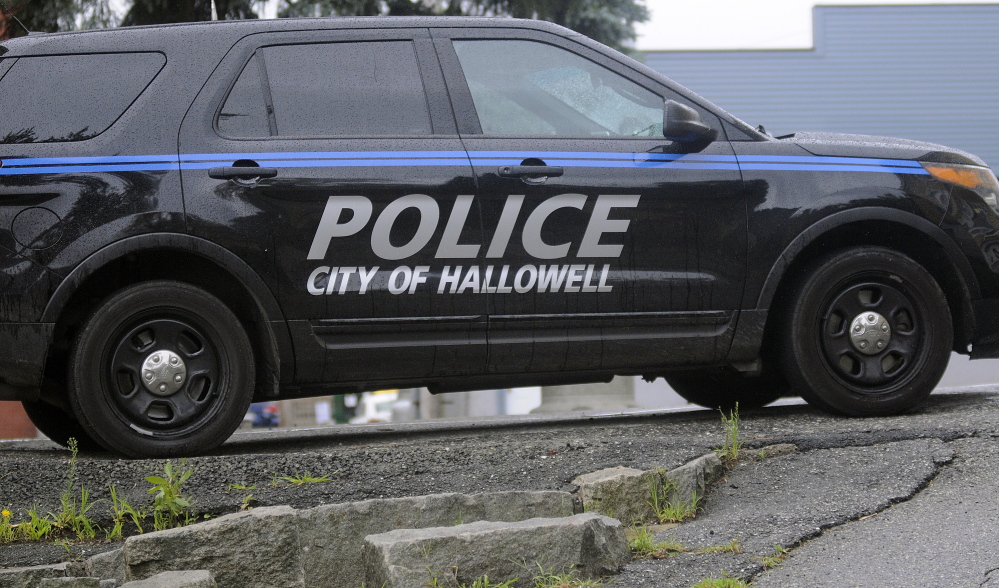 A Hallowell Police Department cruiser stands at the city’s police station recenty.