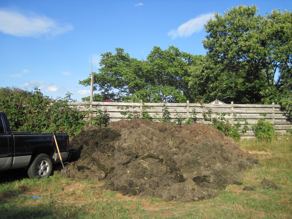 A compost pile of milfoil is seen in Belgrade. The Belgrade Regional Conservation Alliance has been composting thousands of gallons of milfoil for two years in an effort to dispose of the plants in a controlled environment. The Department of Environmental Protection said the composters should have a permit and is considering working with Oakland to research whether composting milfoil is a safe method of disposal that protects bodies of water.