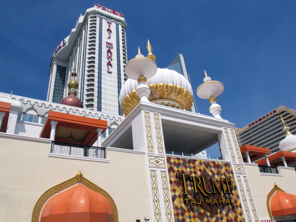 This April 8, 2013 file photo shows the Trump Taj Mahal Casino Resort, in Atlantic City N.J.