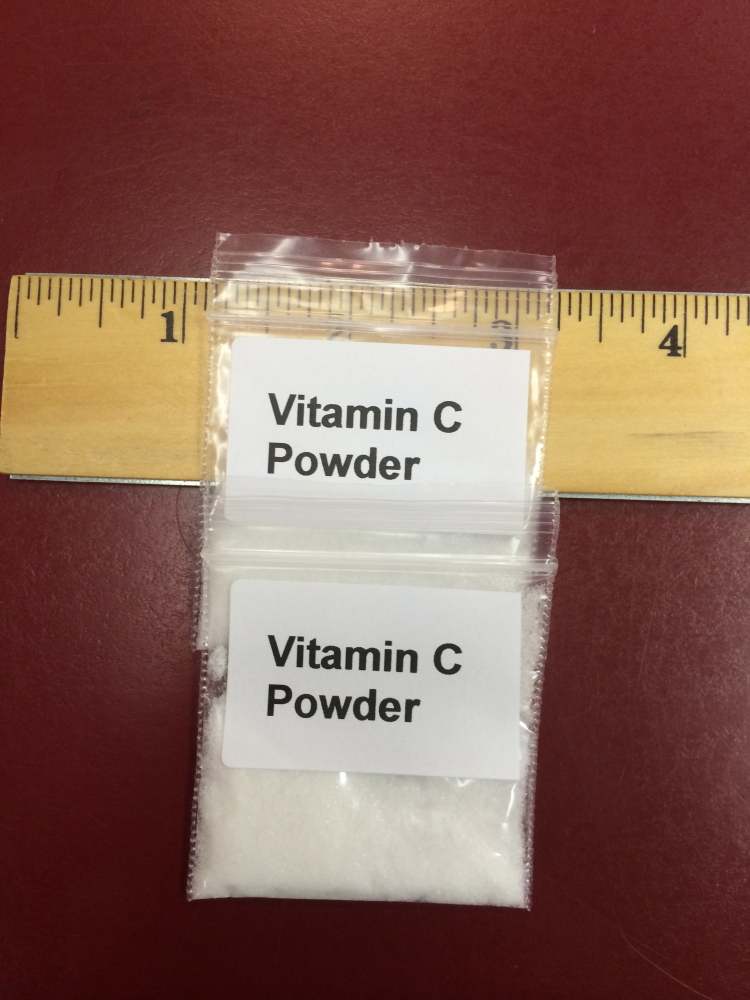 The Portland Needle Exchange program has changed the packaging for the vitamin C given to intravenous crack cocaine users, shown Thursday, which is less harmful than other substances typically used. The program no longer includes directions on how to use the vitamin C.