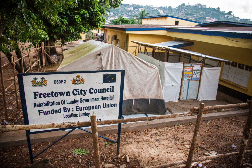 A area that was used to treat Ebola virus patients forming part of the Lumley Government Hospital, where medical doctor Olivet Buck worked before contracting the Ebola virus and passing away on Saturday near the city of Freetown, Sierra Leone, Monday.