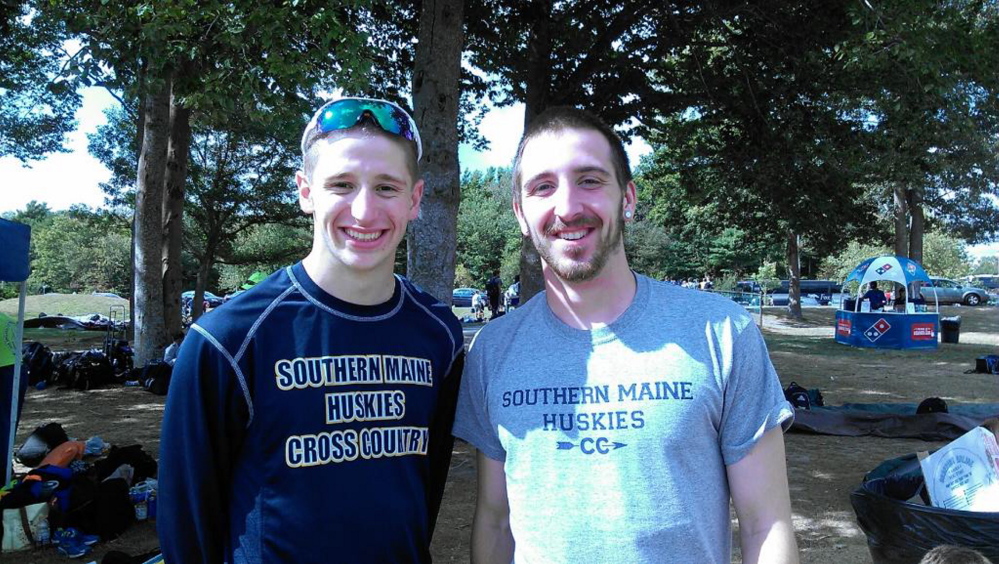 Contributed photo 
 Kevin Desmond, left, and Will Lundquist are enjoying standout seasons for the University of Southern Maine cross country team.