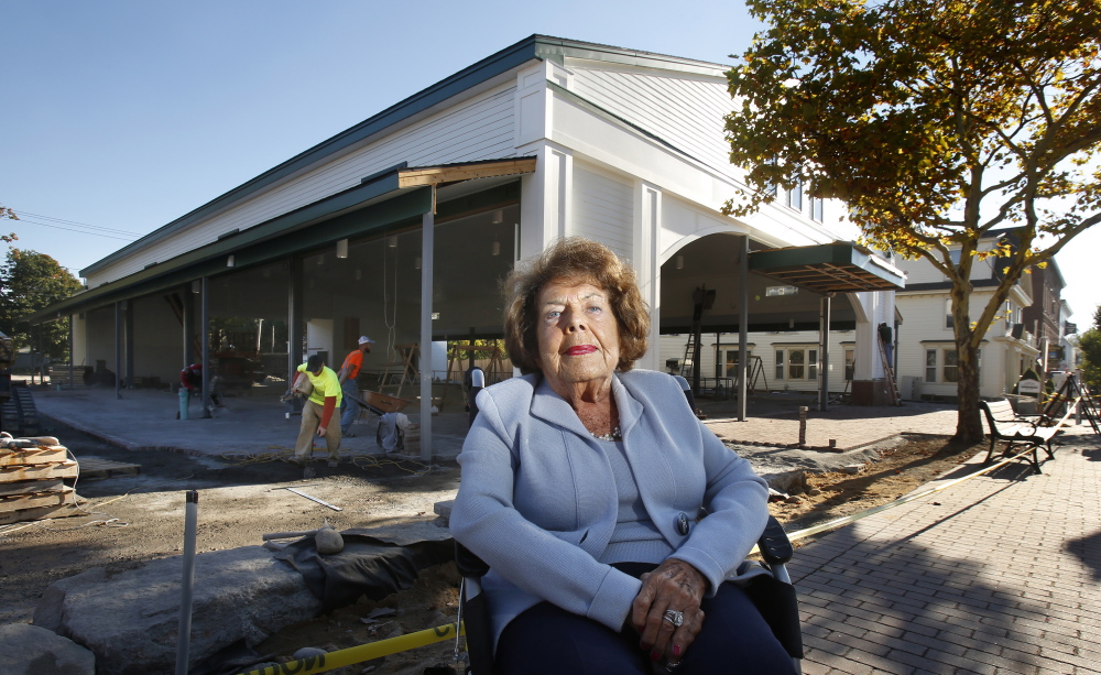 Geraldine Waterhouse donated $1.5 million to be used to operate and maintain the Waterhouse Center, a new pavilion in downtown Kennebunk that will house an ice skating rink in winter and other events throughout the year.
