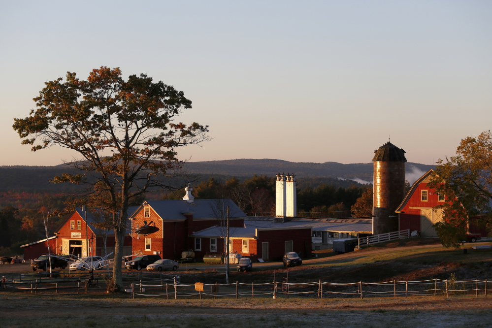 The sun breaks over Harvest Hill Farms in Mechanic Falls on Route 126 Sunday, the morning after a hayride accident killed a 17-year-old girl and injured many others.