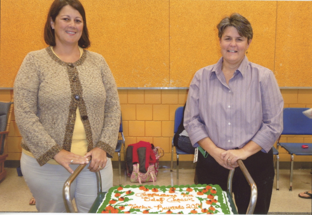 Lori Smail, principal, left, with Sandy Belanger, dean of students.