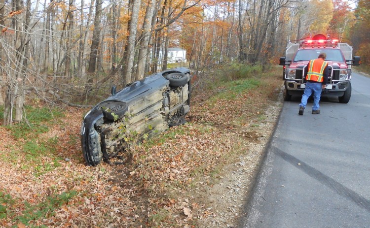 A woman suffered minor injuries Monday during a crash on Huntington Hill Road in Litchfield.