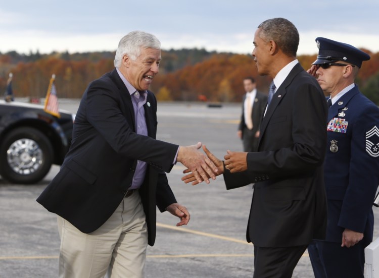 President Barack Obama, right, has announced that he will nominate former U.S. Rep. Mike Michaud, left, to a federal veterans post.