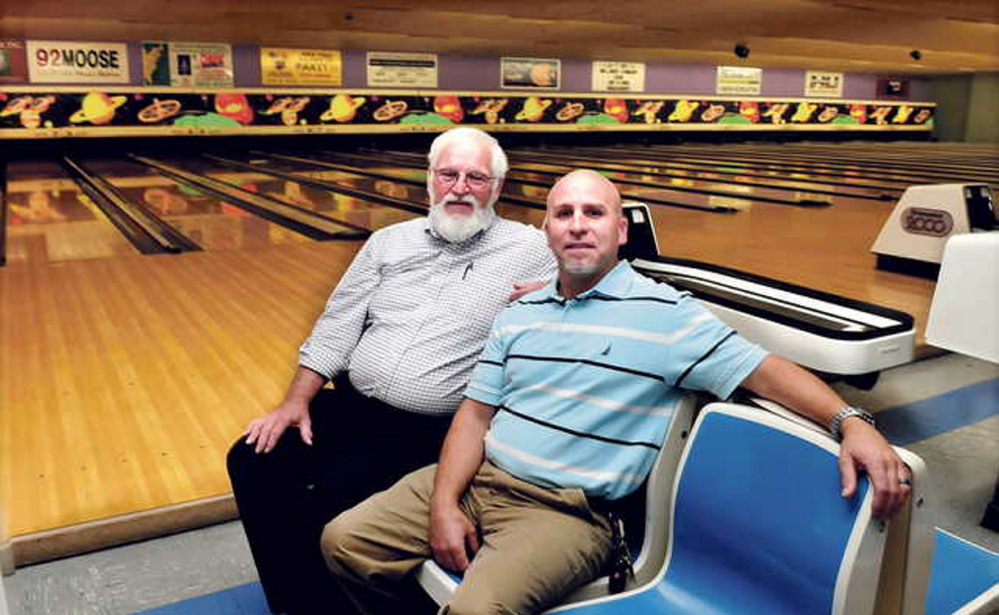 The Waterville City Council is being asked to endorse a zoning change that would clear the way for Andy Couture, left, to sell his Sparetime Recreation bowling alley to Centerpoint Community Church led by Rev. Craig Riportella, right.