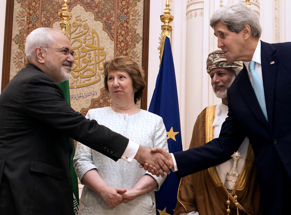 Secretary of State John Kerry and Iranian Foreign Minister Mohammad Javad Zarif meet Sunday with Omani Foreign Minister Yussef bin Alawi bin Abdullah and European Union High Representative Catherine Ashton.
