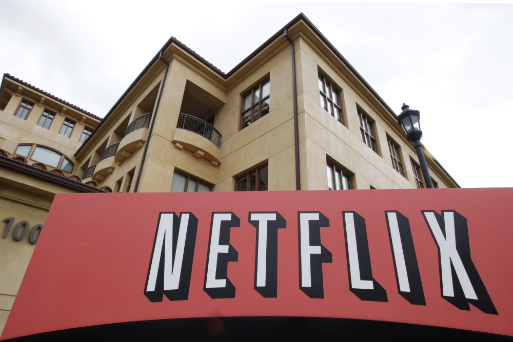 In this Oct. 10, 2011 file photo, the exterior of Netflix headquarters is seen in Los Gatos, Calif.