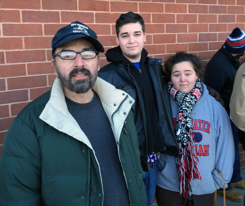 Lark Frias, 49, Matt Frias, 18 and Paige Mello, 17, arrived at Books-A-Million at 8 p.m. Monday from New Bedford, Mass. They were about 30th in line when the store doors opened Tuesday at 9 a.m.