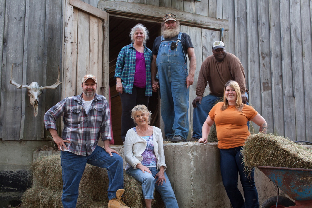 The cast of “Yankee Jungle,” a new reality show set to premiere on Animal Planet at 9 p.m. Sunday, Nov. 29, features, top from left, Julie and Bob Miner and Steve Jordan and, bottom from left, Jason Hodgdon, Karmo Sanders and Ella Mackowiak.