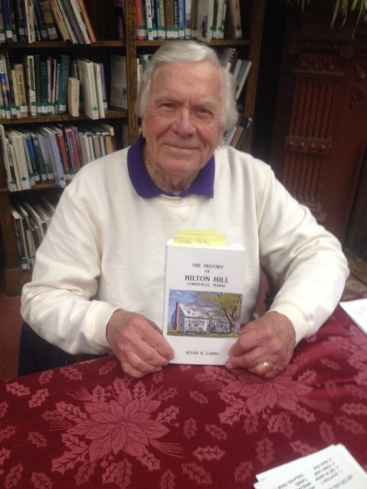 Alvar Laiho, with his self-published book “The History of Hilton Hill, Cornville, Maine,”