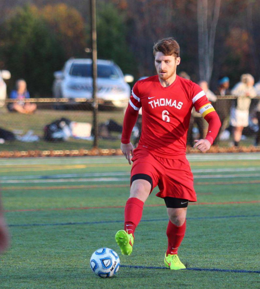 Contributed photo 
 Dakota Duplissie enjoyed a standout season for the Thomas College men's soccer team. A senior captain, Duplissie scored 17 goals, which led the North Atlantic Conference.The Maranacook grad also had five assists and earned NAC Player of the Year honors.