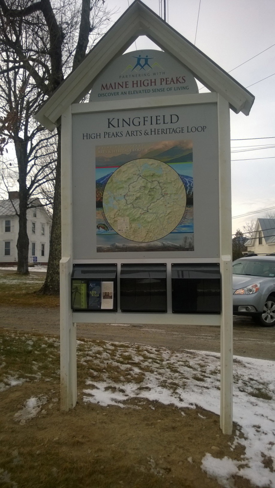Five kiosks, like this one in Kingfield, have been installed in towns around norther Franklin County to help promote the natural, heritage and artisctic attractions in the area.