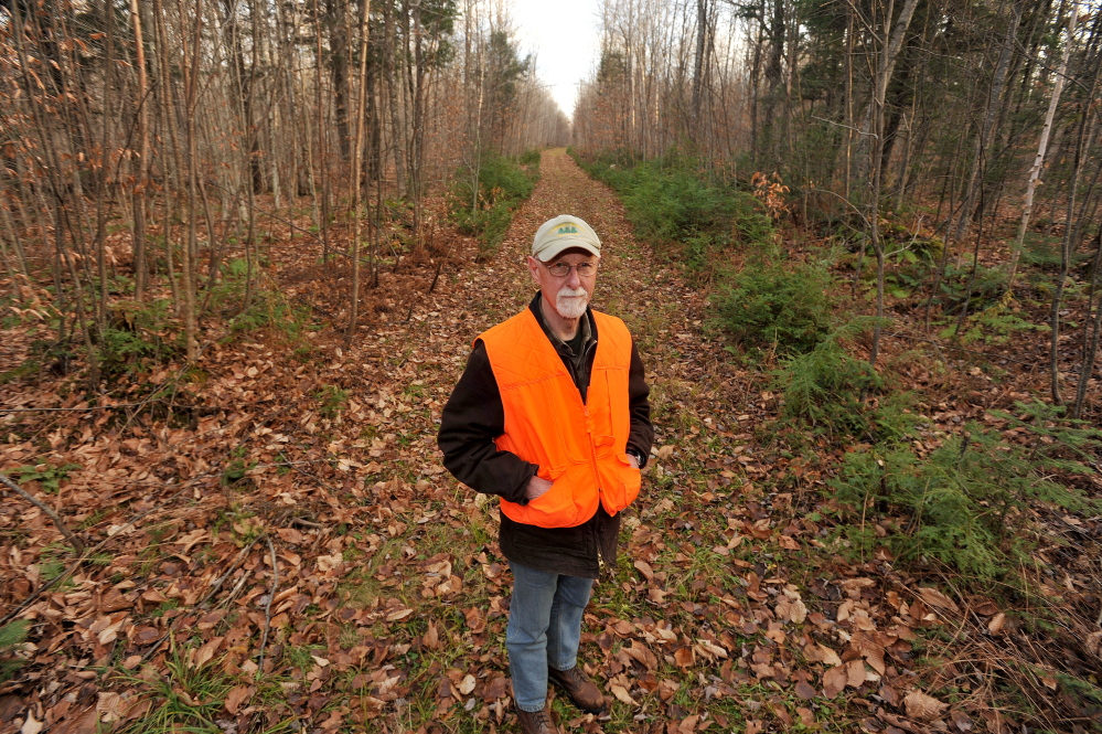 Roger Poulin, a member of the board of the Board of Somerset Woods Trustees, stands in the Coburn Woods trails on Thursday. The group wants to promote and revitalize the trails for public use.