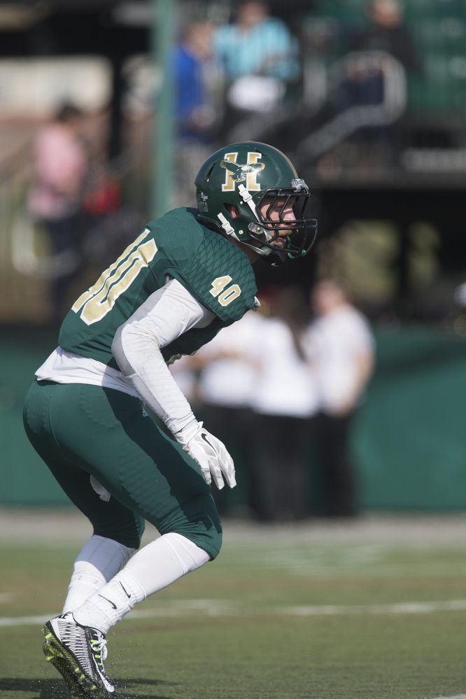 Husson sophomore Rick Orio, a former Cony standout, turned in a strong season for the Eagles. Orio finished with 39 tackles, including 23 solo, and three interceptions.