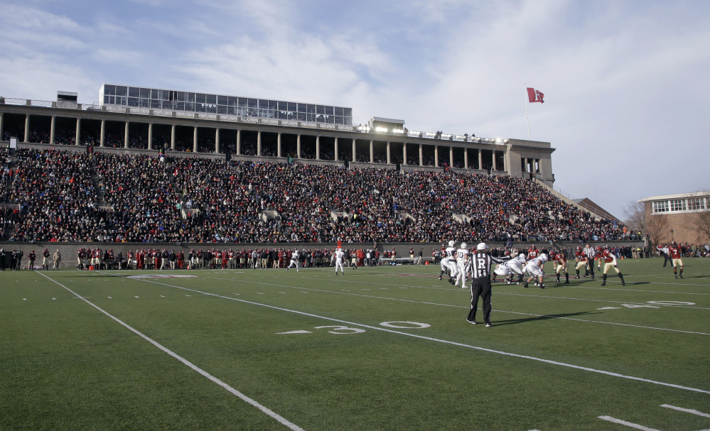 The Harvard and Yale football teams compete at Harvard Stadium in Cambridge, Mass last weekend. Boston is bidding on the 2024 Summer Olympics, and Harvard Stadium could be used as a venue for field hockey. The crux of the proposal is a walkable, sustainable, technology-based event that would harness the resources of the area’s 100 colleges and universities to keep the Games affordable and compact.