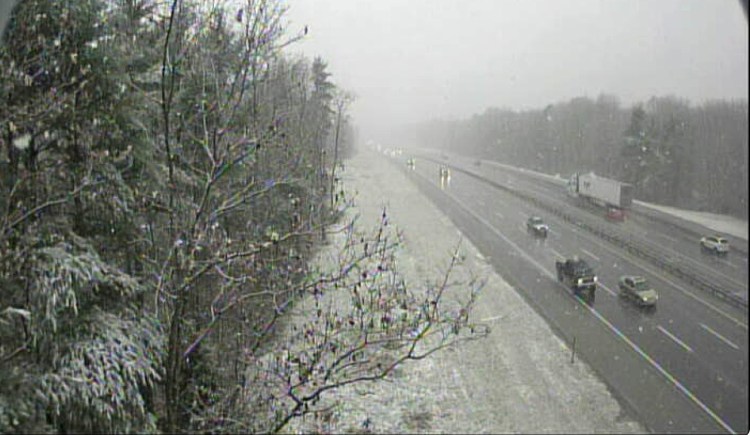 Web cam of turnpike looking south from the Flag Pond Road overpass in Saco at 12:19 p.m.. 