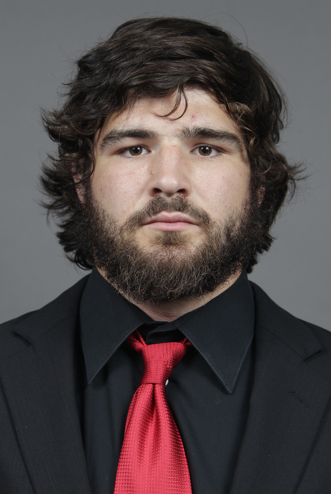This photo taken on Wednesday, Sept. 11, 2013, and provided by Ohio State university shows college football player Kosta Karageorge in Columbus, Ohio.