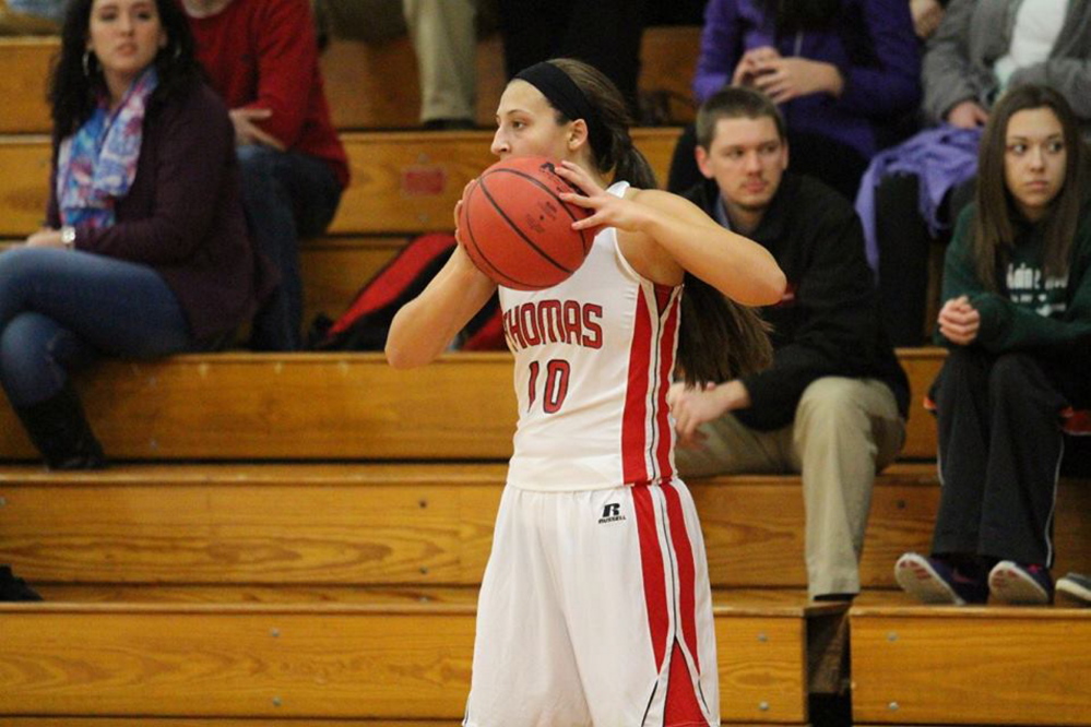 Katie McAllister, of Pittston, is one of three returning players for the Thomas College women’s basketball team.