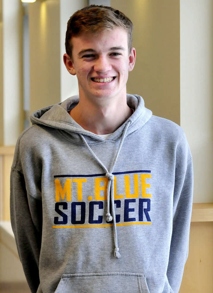 Staff photo
Mt. Blue’s Drew Parsons is the Morning Sentinel Boys Soccer Player of the Year.