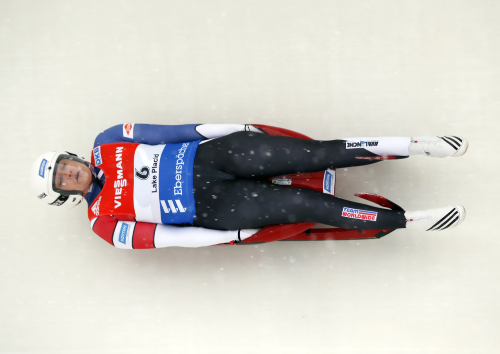 Augusta native Julia Clukey competes in the women’s luge World Cup event Saturday in Lake Placid, N.Y. Clukey finished eighth.