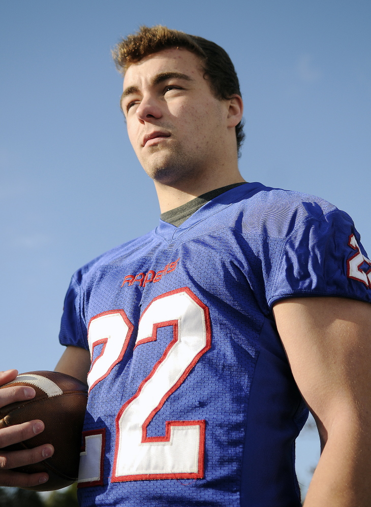 Staff photo by Andy Molloy
Oak Hill High School’s Alex Mace is the Kennebec Journal Football Player of the Year.