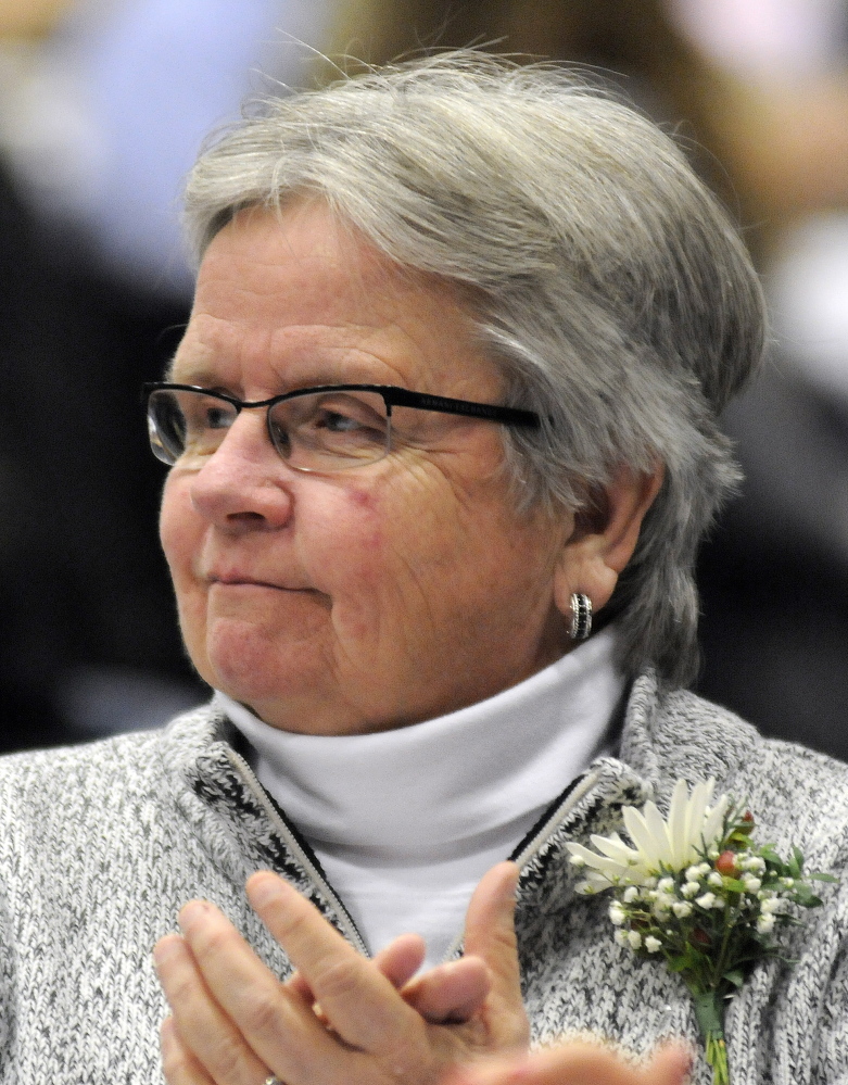 Former Gardiner Area High School field hockey coach Maureen “Moe” McNally was inducted into the Maine Field Hockey Association Hall of Fame during a ceremony Sunday in Augusta.