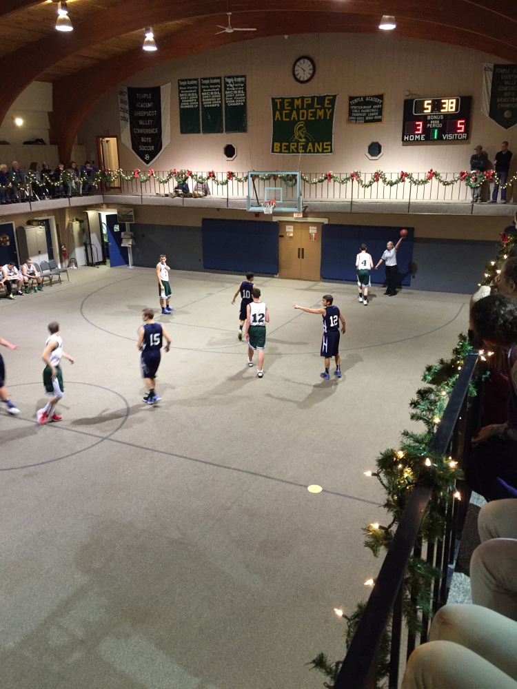 Temple Academy played its first basketball games Monday as members of the Maine Principals’ Association.